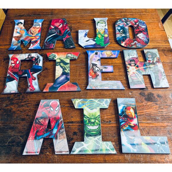 (11) Superhero Letter Sign Home Decoration Wall Decor Hobby Lobby 
MAJORIEHAIL - Picture 1 of 9